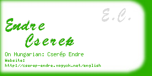 endre cserep business card