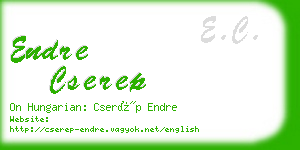 endre cserep business card